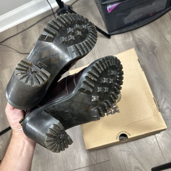 Dr. Martens Averil Lace Chunky Heel Leather Ankle Combat Boots US Size 7 - Picture 6 of 11